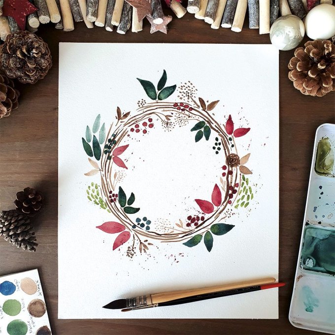 La couronne - aquarelle 