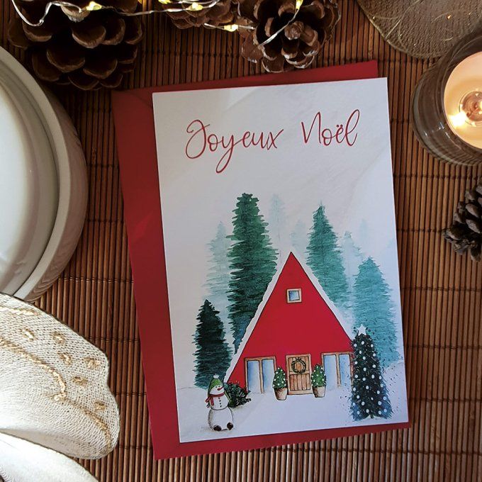 Carte de Noël - le chalet