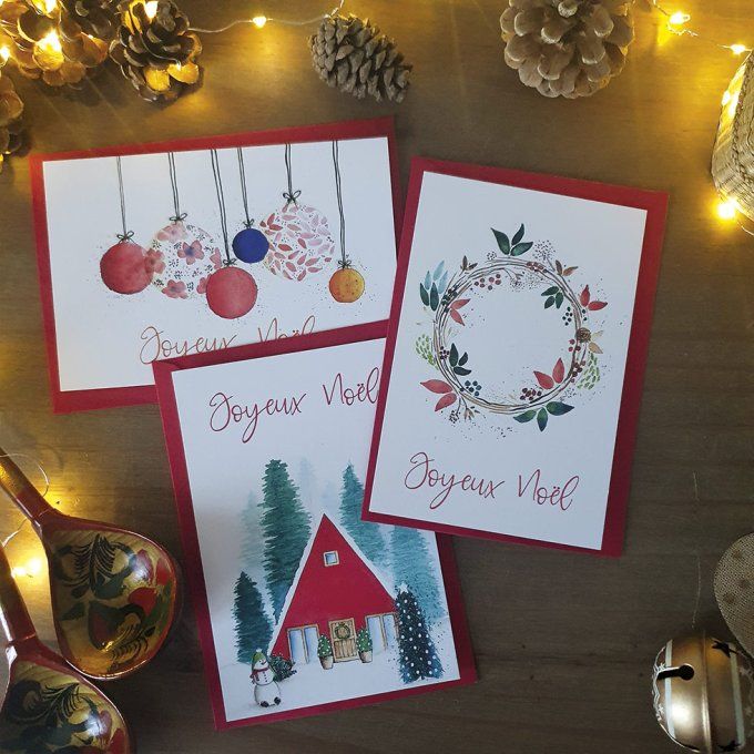 Le pack de 3 cartes de Noël