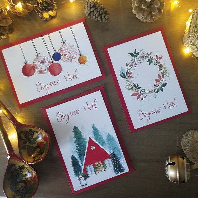 Le pack de 3 cartes de Noël