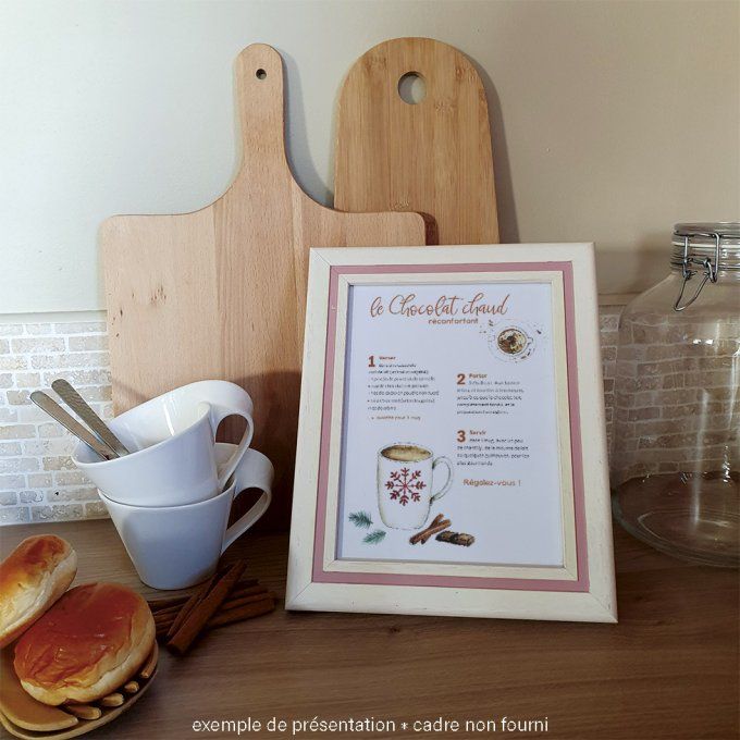 Gourmandise - l'affiche recette illustrée du chocolat chaud