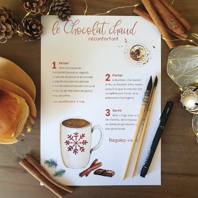 Le pack Gourmandise - les 3 affiches recettes illustrées de Noël
