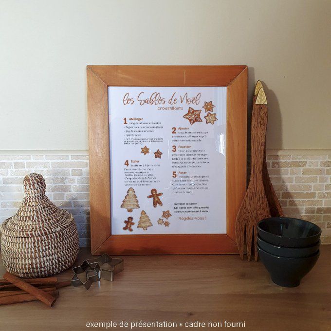 Gourmandise - l'affiche recette illustrée des sablés de Noël